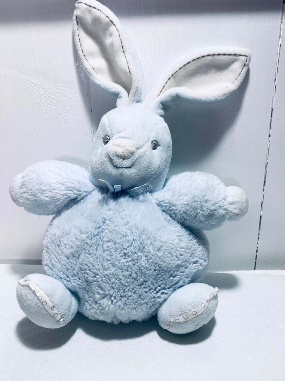 Kaloo Blue Chubby Bunny plush stuffed animal